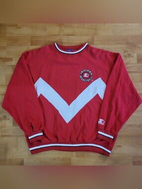 STARTER Vintage Indiana U Collegiate Basketball Crewneck Sweatshirt, XL